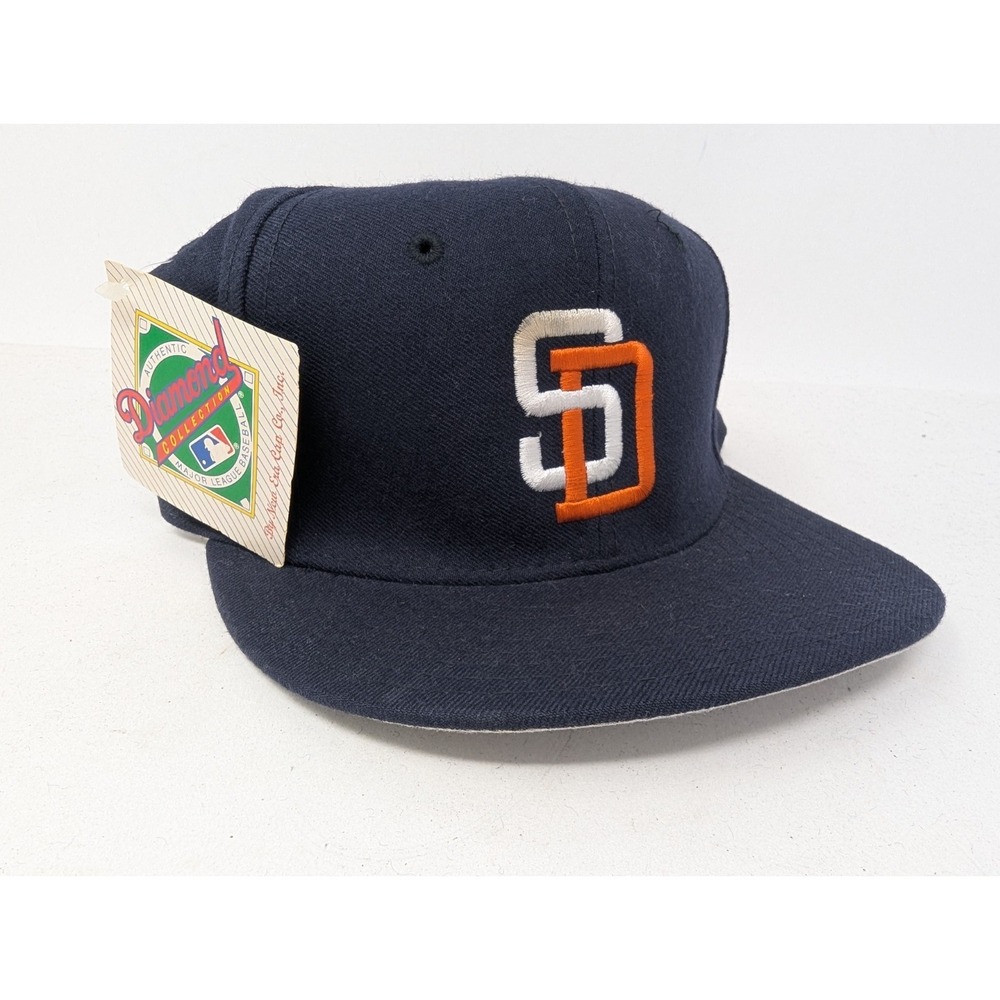 VINTAGE San Diego Padres Hat Cap Fitted Mens 6 7/8 Wool MLB Baseball New Era 90s